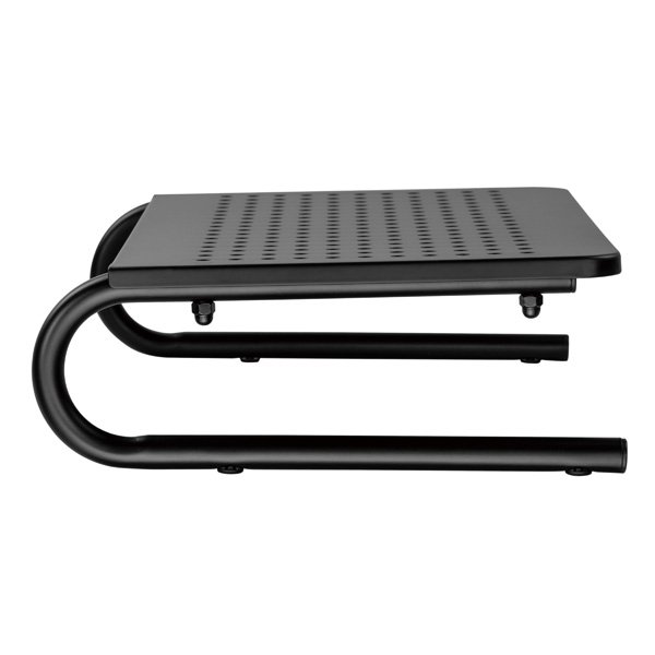 Podstavec pod monitor, prostor pro klávesnici, černý, ocel-plast, 20 kg nosnost, Powerton, ergo