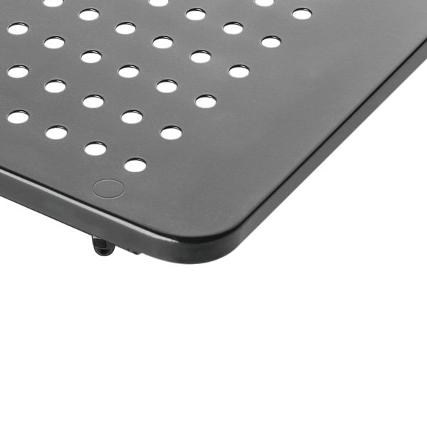 Podstavec pod monitor, prostor pro klávesnici, černý, ocel-plast, 20 kg nosnost, Powerton, ergo