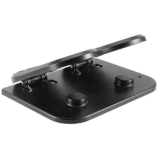 Podstavec pod nohy, fitness stepper, černý, ocel, 20 kg nosnost, Powerton, strukturovaný povrch