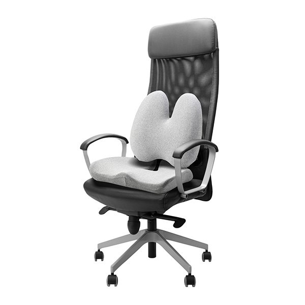 Set bederní opěrky a podsedáku, ergonomický, šedý, paměťová pěna, Powerton