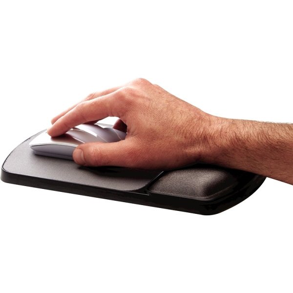 Podložka pod myš a zápěstí Fellowes nastavitelná, ergonomická, gelová, černá, 2.6 cm, Fellowes