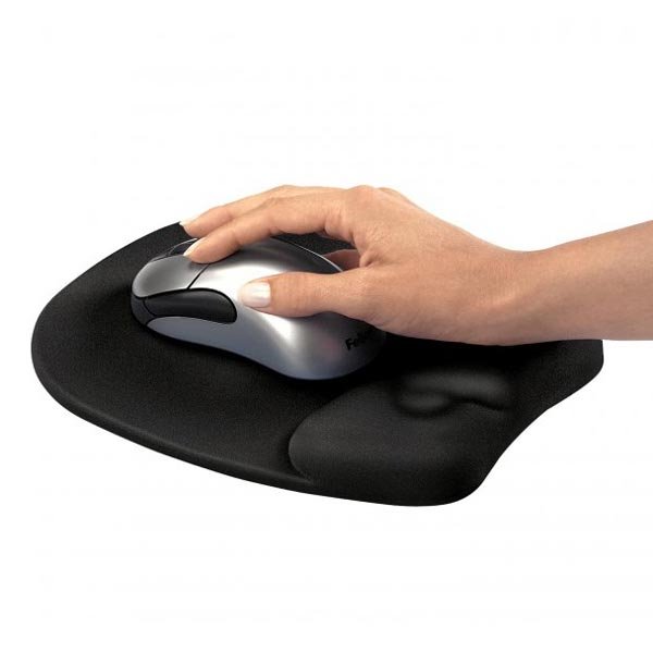 Podložka pod myš a zápěstí, ergonomická, pěnová, černá, Fellowes