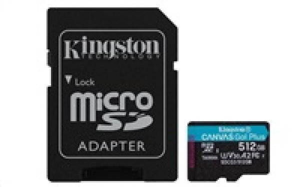 Kingston Canvas Go Plus A2/micro SDXC/512GB/170MBps/UHS-I U3 / Class 10/+ Adaptér