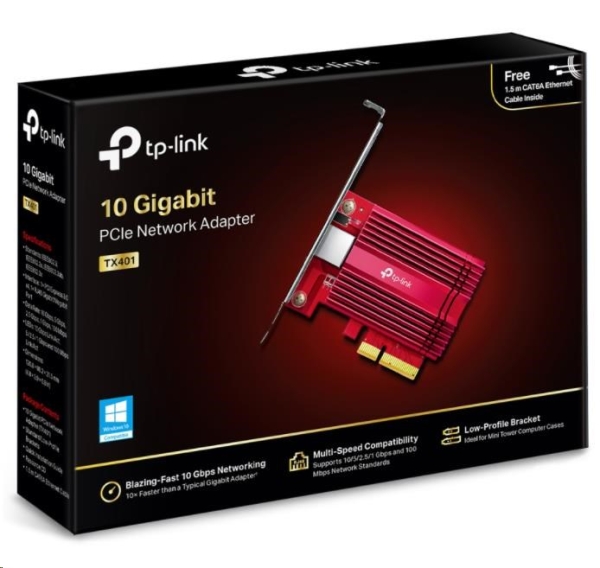 TP-Link TX401 PCIe adapter (1xPCIe3.0,1x10GbE)