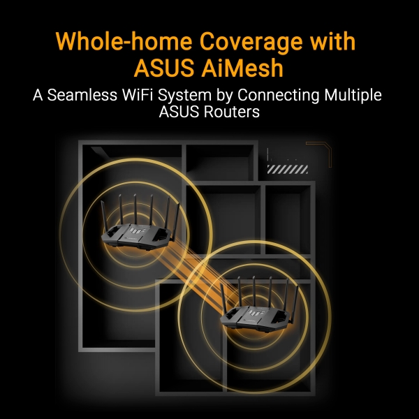 ASUS Herní Router TUF-BE9400 3-pásmový WiFi7 Router, 1x WAN, 3x LAN, AiMesh