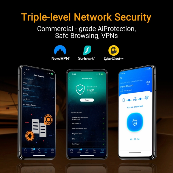 ASUS Herní Router TUF-BE9400 3-pásmový WiFi7 Router, 1x WAN, 3x LAN, AiMesh