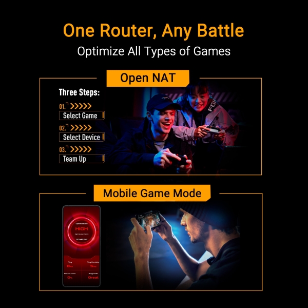 ASUS Herní Router TUF-BE9400 3-pásmový WiFi7 Router, 1x WAN, 3x LAN, AiMesh