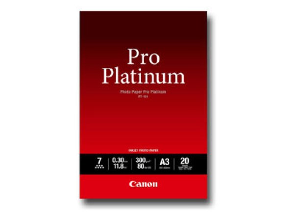 Canon Photo Paper Pro Platinum - A3 (297 x 420 mm) - 300 g/m2 - 20 listy fotografický papír - pro PIXMA Pro9000, Pro9500