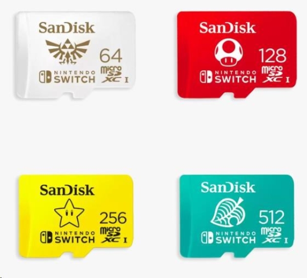 SanDisk MicroSDXC karta 512GB for Nintendo Switch (R:100/W:90 MB/s, UHS-I, V30,U3, C10, A1) licensed Product,Super Mario