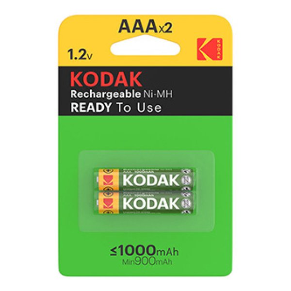 Baterie nabíjecí Ni-MH, tužková, AAA, 1.2V, Kodak, blistr, 2-pack, KOD-REC001, 1000 mAh?v=1755985204