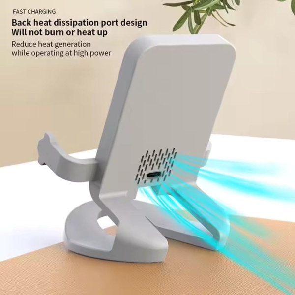 1stCOOL bezdrátová přenosná QI nabíječka 15W, panáček, USB-C, bílá