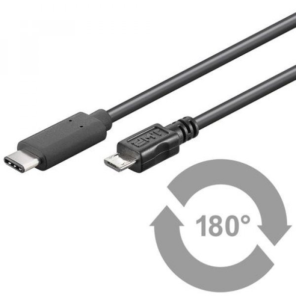 PremiumCord Kabel USB konektor C/male - USB 2.0 Micro-B/male, černý, 1m?v=1754430002