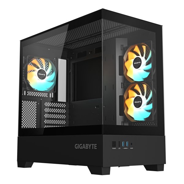 GIGABYTE case GB-C201P, Mid tower, 2xUSB 3.0, 3x 120mm ARGB Fan, černá