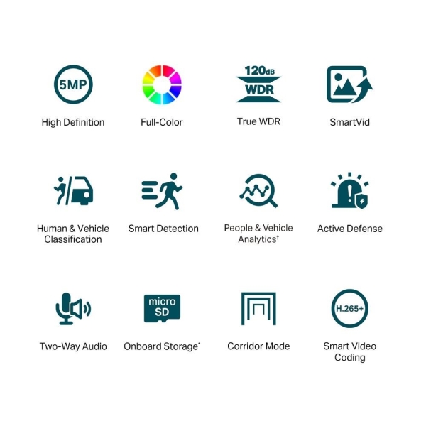 VIGI C450(4mm) 5MP Full-Color Turret Network Cam.