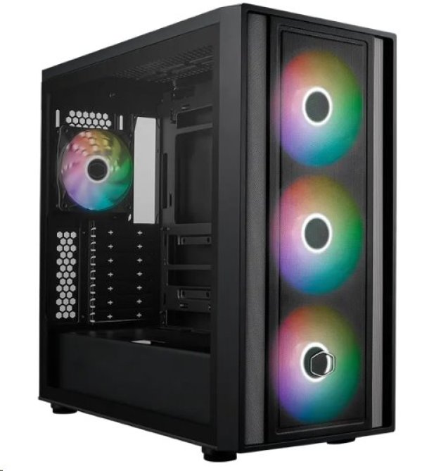 Cooler Master case MasterBox 600, bez zdroje, 3x 140mm ARGB Fan, 1x 120mm ARGB Fan, černá