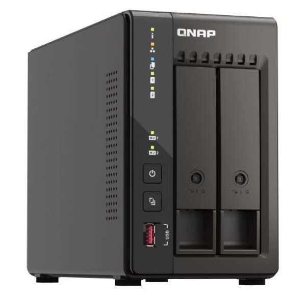 QNAP TS-253E-8G 2-bay desktop NAS, 4-core Intel, 8GB DDR4, 2xSATA, 2xM.2, 2x 2.5GbE, 2xHDMI, 4xUSB