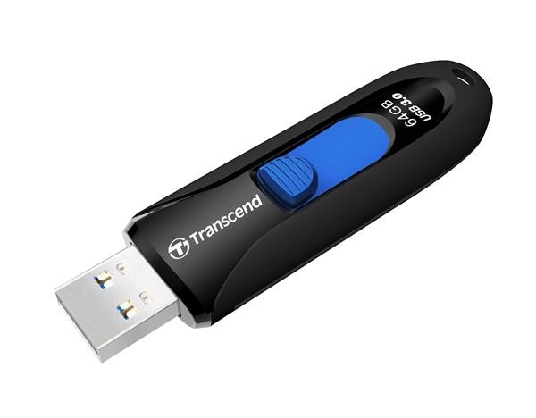 TRANSCEND Flash Disk 64GB JetFlash®790, USB 3.1 (R:90/W:30 MB/s) černá/modrá