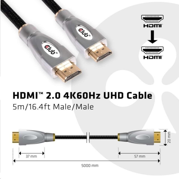 Club3D Kabel HDMI 2.0, High Speed 4K60Hz UHD (M/M), 5m
