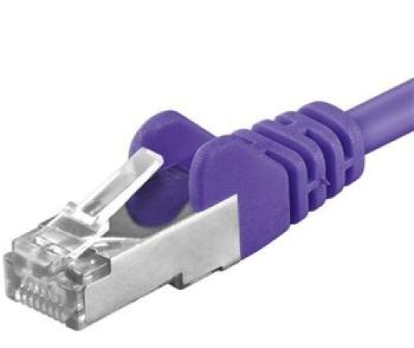 PREMIUMCORD Patch kabel CAT6a S-FTP, RJ45-RJ45, AWG 26/7 1m fialová