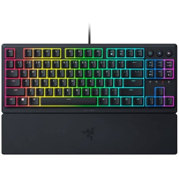RAZER herní klávesnice Ornata V3 Tenkeyless, US Layout, 8 Razer Chroma™ RGB Lighting Zones, Dedicated Media Keys,