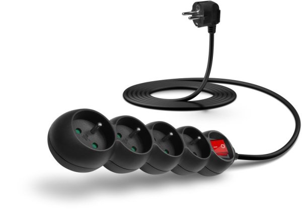 CONNECT IT prodlužovací kabel 230 V, 4 zásuvky, 3 m, s vypínačem (černý)?v=1761950406