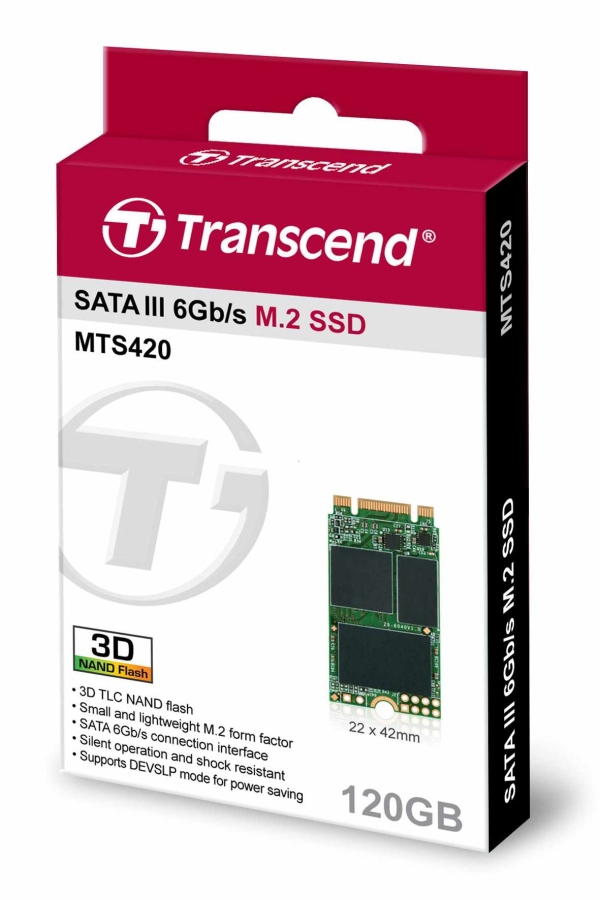TRANSCEND Industrial SSD MTS420 120GB, M.2 2242, SATA III 6Gb/s, TLC