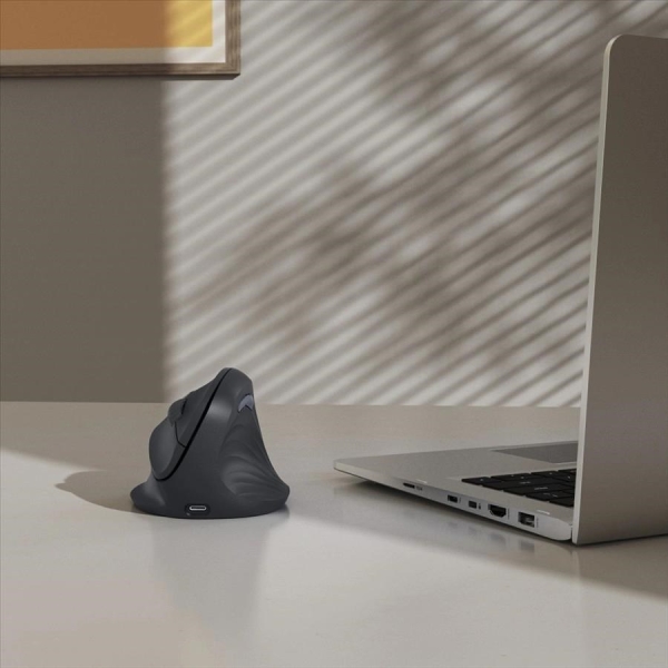 Hama vertikální ergonomická bezdrátová myš EWM-600R, pro praváky, nabíjecí, Multi Device