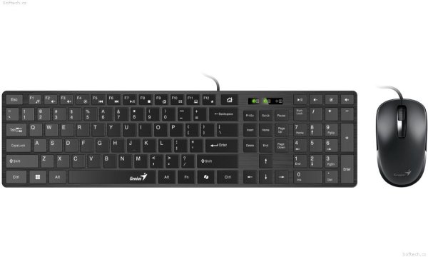 Genius SlimStar C126 COPILOT, sada klávesnice s optickou myší, CZ/SK, drátová (USB), černá, nízkoprofilová?v=1750017603
