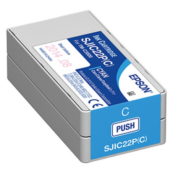 Náplň EPSON C33S020602, SJIC22PC azurová (32,6 ml)