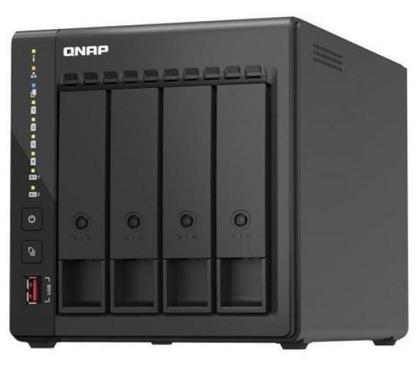 QNAP TS-453E-8G 4-bay desktop NAS, 4-core Intel, 8GB DDR4, 4xSATA, 2xM.2, 2x 2.5GbE, 2xHDMI, 4xUSB