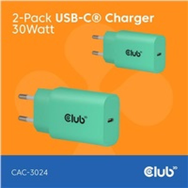 Club3D Nabíječka, USB-C, Power Delivery 15V/2A, 2-pack, zelená?v=1750104003