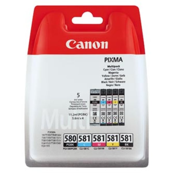 Sada náplní CANON PGI-580 + CLI-581, 2078C005 (1x11,2/4x5,6 ml)