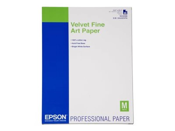 Epson Fine Art Velvet - Samet - A2 (420 x 594 mm) 25 listy umělecký papír - pro SureColor P5000, P800, SC-P10000, P20000, P5000, P7500, P900, P9500