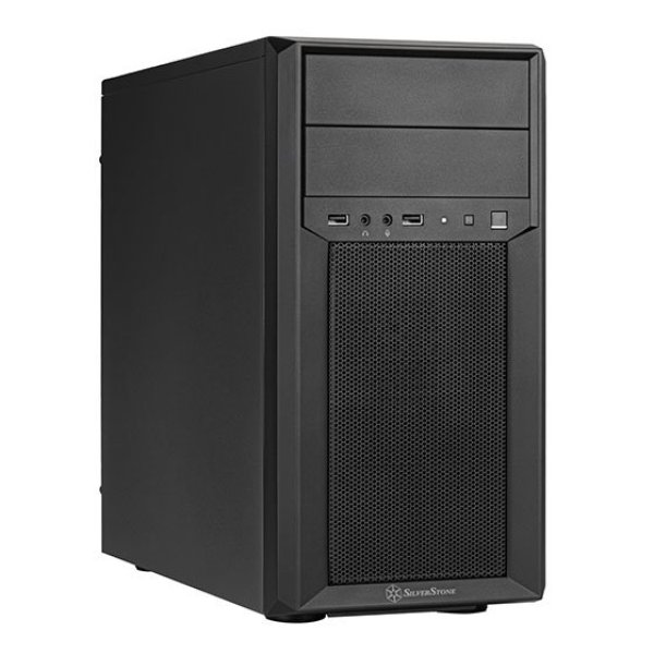 SilverStone FARA 313, kompaktní Micro-ATX skříň, 2x USB 3.0, GPU až 354mm, ocel, černá