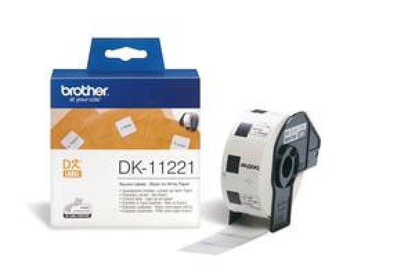 Brother DK-11221 - Černá na bílé - 23 x 23 mm 1000 štítky nálepky - pro Brother QL-1050, 1060, 1110, 500, 550, 560, 570, 580, 600, 650, 700, 710, 720, 820