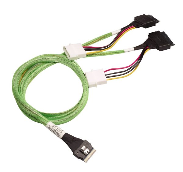 Broadcom LSI internal U.3 cable 1.0 m SlimLine x8 (SFF-8654) to 2x U.2 NVMe drive x4 (SFF-8639)