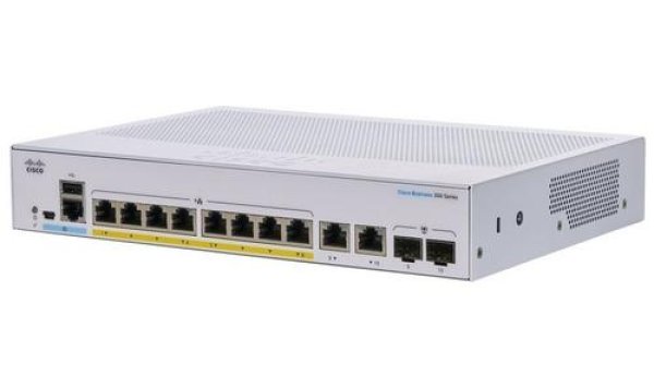Cisco switch CBS350-8FP-E-2G-EU (8xGbE,2xGbE/SFP combo,8xPoE+,120W,fanless) - REFRESH