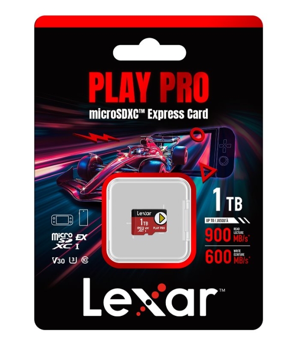 Lexar paměťová karta 1TB PLAY PRO microSDXC™ Express 7, čtení/zápis 900/600 MB/s 