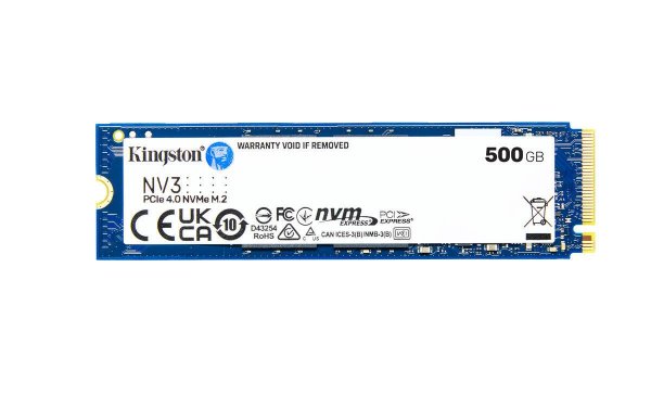 KINGSTON NV3 SSD NVMe M.2 500GB PCIe Gen 4x4 NVMe (čtení max. 5000MB/s, zápis max. 3000MB/s)