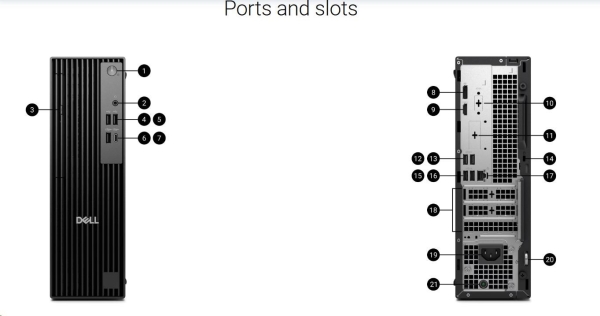 DELL PC Pro Slim QCS1255/180W/TPM/AMD Ryzen 5 8600G/16GB/512GB SSD/Integrated/WLAN/Kb/Mouse/W11 Pro/3Y PS NBD
