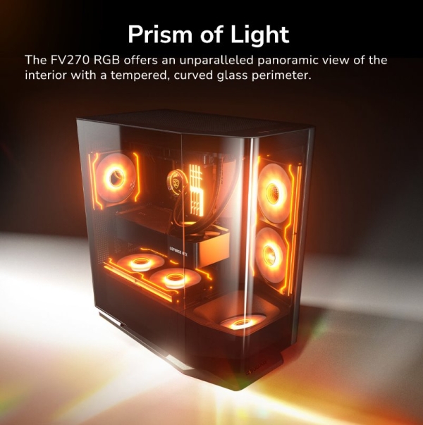 COUGAR PC skříň FV270 White Mid tower tempered curved glass perimeter quick detachable air filters up to 9 fans