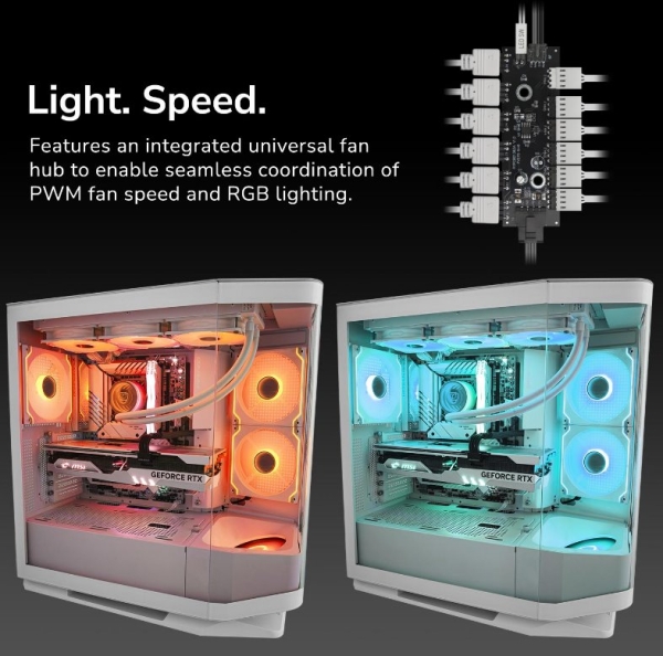 COUGAR PC skříň FV270 White Mid tower tempered curved glass perimeter quick detachable air filters up to 9 fans