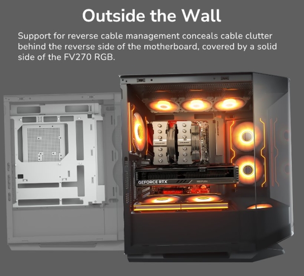COUGAR PC skříň FV270 White Mid tower tempered curved glass perimeter quick detachable air filters up to 9 fans