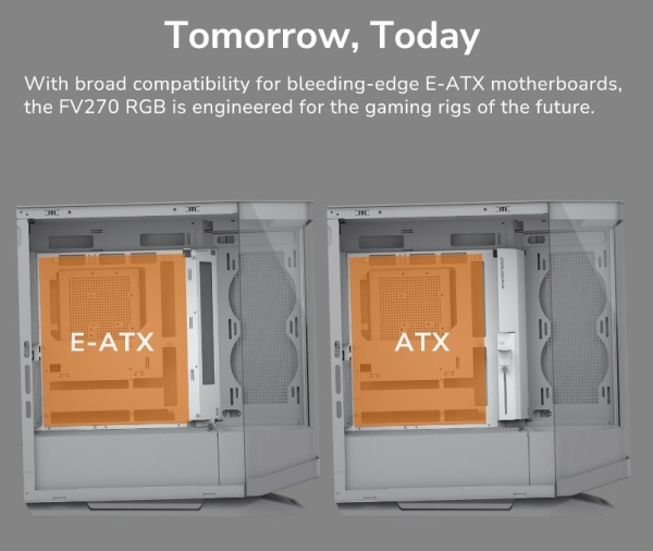 COUGAR PC skříň FV270 White Mid tower tempered curved glass perimeter quick detachable air filters up to 9 fans