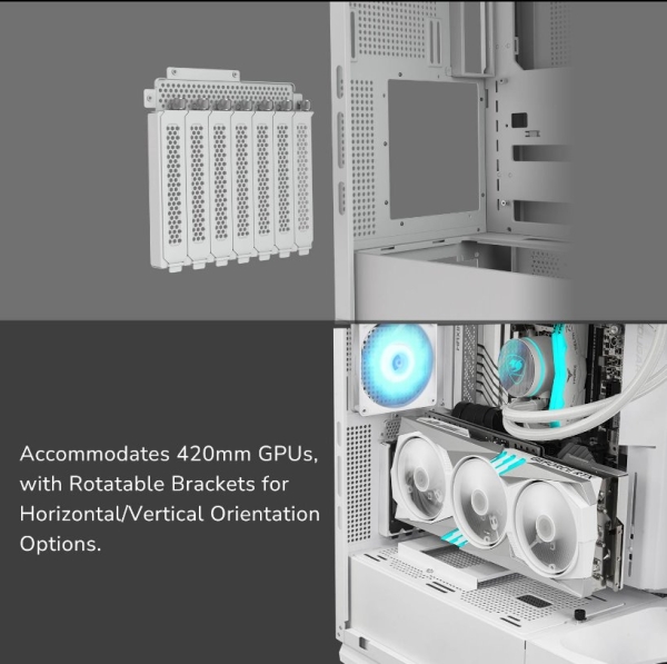 COUGAR PC skříň FV270 White Mid tower tempered curved glass perimeter quick detachable air filters up to 9 fans