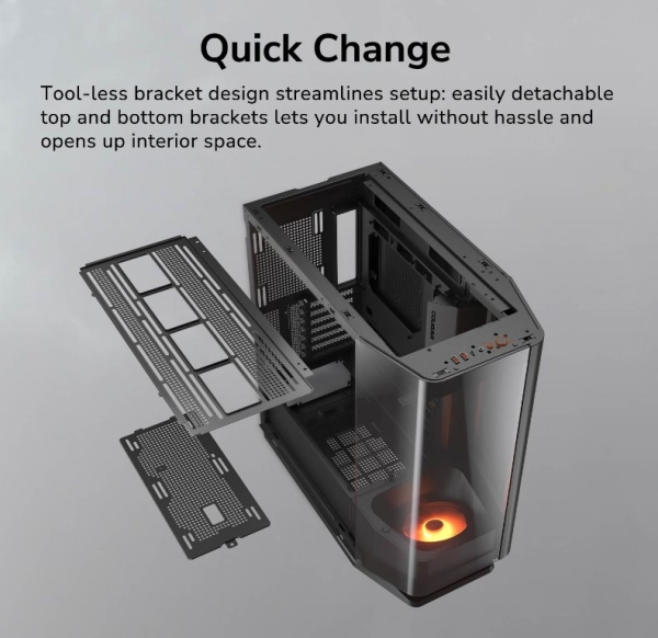 COUGAR PC skříň FV270 White Mid tower tempered curved glass perimeter quick detachable air filters up to 9 fans