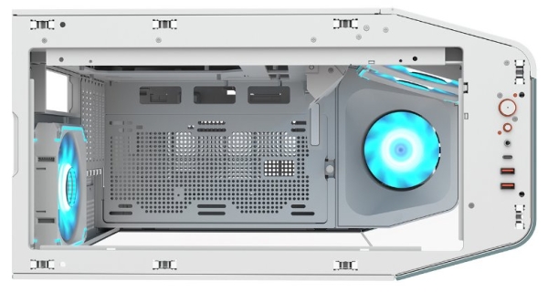 COUGAR PC skříň FV270 White Mid tower tempered curved glass perimeter quick detachable air filters up to 9 fans