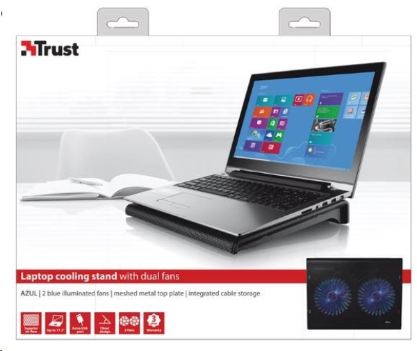 stojan TRUST Azul Laptop Cooling Stand with dual fans