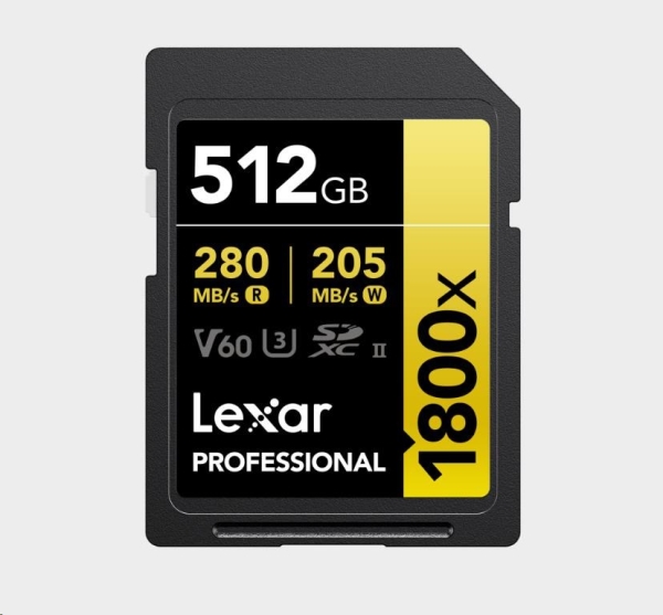 Lexar SDXC Pro 1800x U3 UHS-II R280/W210 (V60) 512GB?v=1765233604