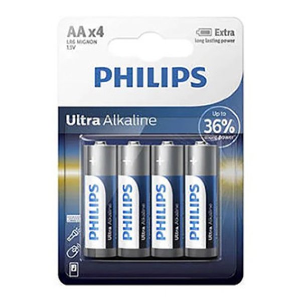 Baterie alkalická, AA (LR6), AA, 1.5V, PHILIPS, blistr, 4-pack, LR6E4B/10, Ultra Alkaline?v=1748894405